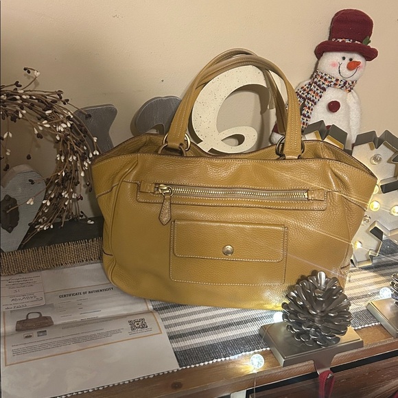 Prada Handbags - Prada Mustard Yellow Leather Shoulder Bag